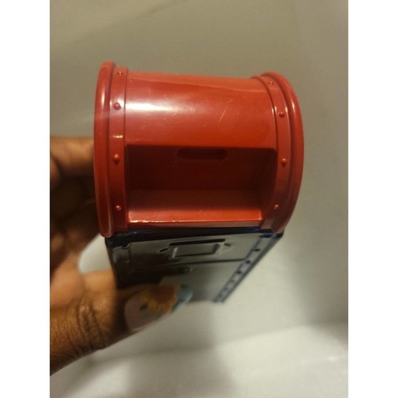 VINTAGE AVON COBALT BLUE GLASS MAILBOX BRAVO AFTER SHAVE DECANTER RED TOP Full - Picture 4 of 6